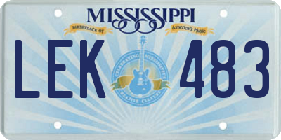 MS license plate LEK483