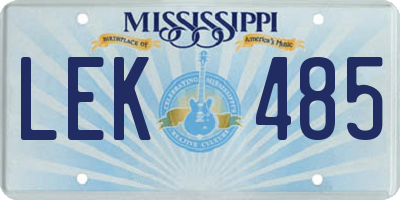 MS license plate LEK485