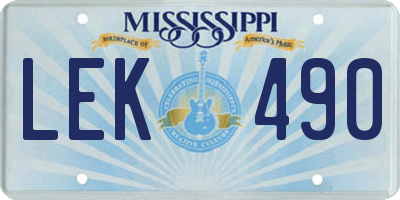 MS license plate LEK490