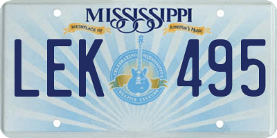 MS license plate LEK495