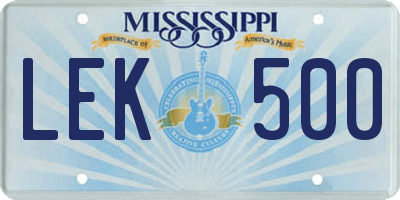 MS license plate LEK500