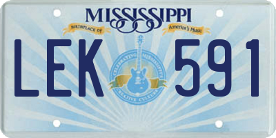 MS license plate LEK591