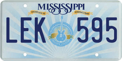 MS license plate LEK595