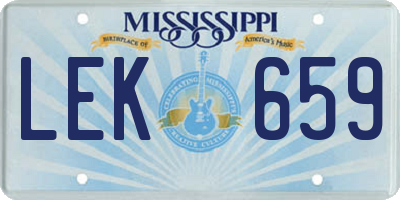 MS license plate LEK659