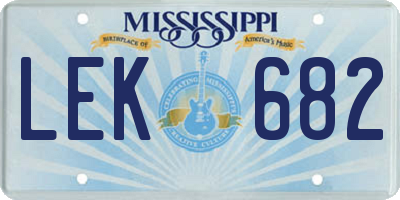 MS license plate LEK682