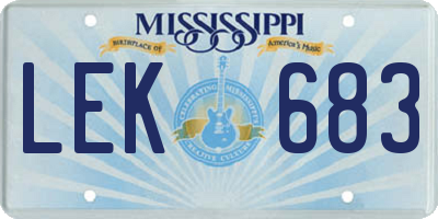 MS license plate LEK683
