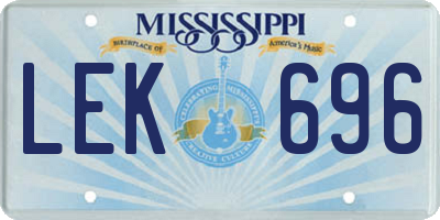 MS license plate LEK696
