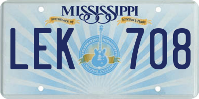 MS license plate LEK708