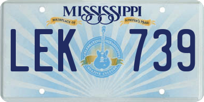 MS license plate LEK739