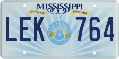 MS license plate LEK764