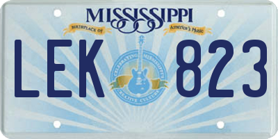 MS license plate LEK823