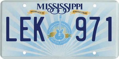 MS license plate LEK971