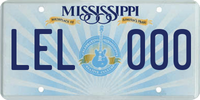 MS license plate LEL000