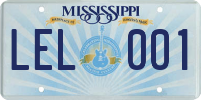 MS license plate LEL001