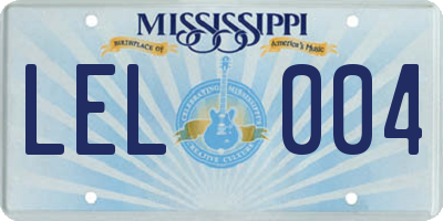 MS license plate LEL004