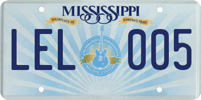 MS license plate LEL005