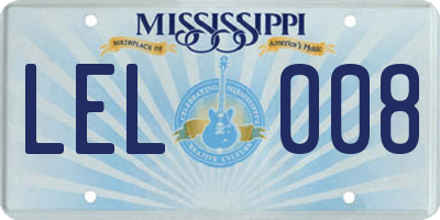 MS license plate LEL008