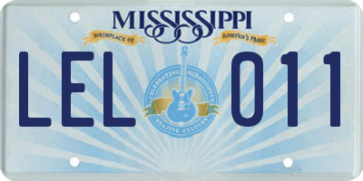 MS license plate LEL011
