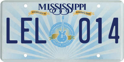 MS license plate LEL014