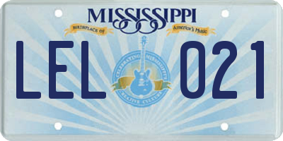 MS license plate LEL021