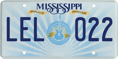MS license plate LEL022