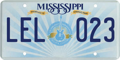 MS license plate LEL023