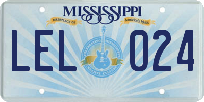 MS license plate LEL024