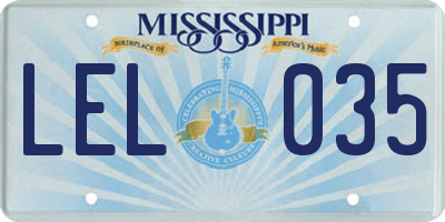 MS license plate LEL035