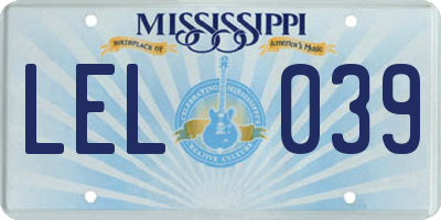 MS license plate LEL039