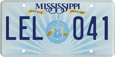 MS license plate LEL041