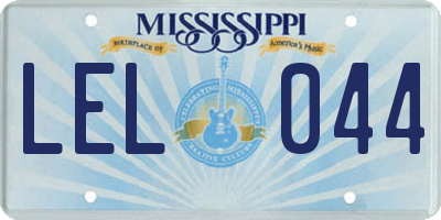 MS license plate LEL044