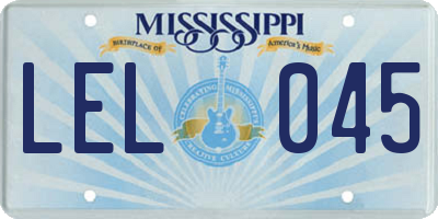 MS license plate LEL045