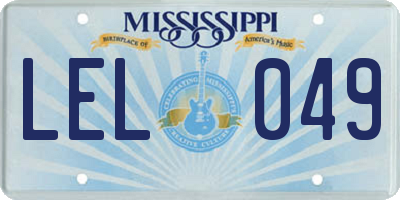 MS license plate LEL049