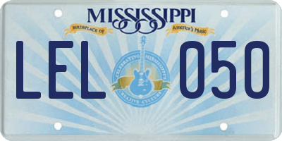 MS license plate LEL050