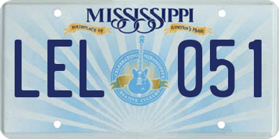 MS license plate LEL051