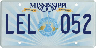 MS license plate LEL052