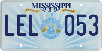 MS license plate LEL053