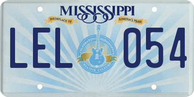 MS license plate LEL054