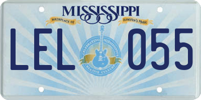 MS license plate LEL055
