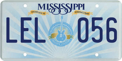 MS license plate LEL056