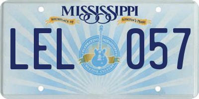 MS license plate LEL057