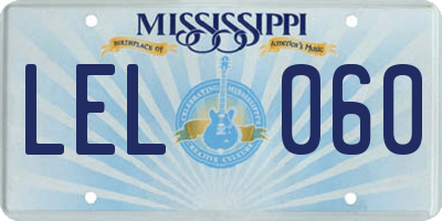 MS license plate LEL060