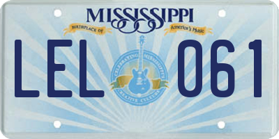 MS license plate LEL061