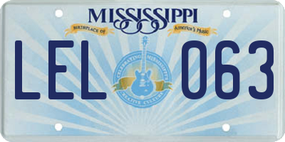 MS license plate LEL063