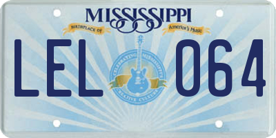 MS license plate LEL064