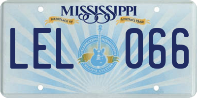 MS license plate LEL066