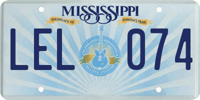 MS license plate LEL074