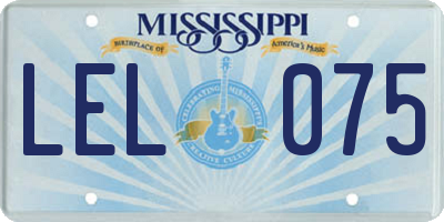 MS license plate LEL075