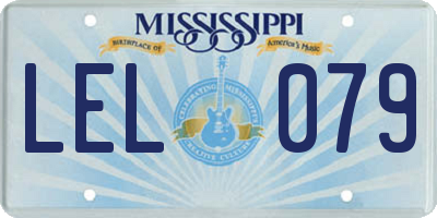 MS license plate LEL079