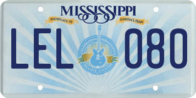 MS license plate LEL080